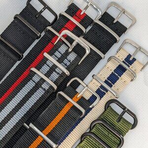 Lot of 7 22mm nylon watch straps